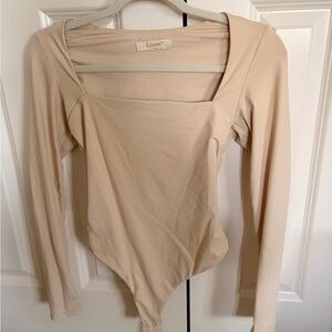Beige/Marscapone Long Sleeve Bodysuit